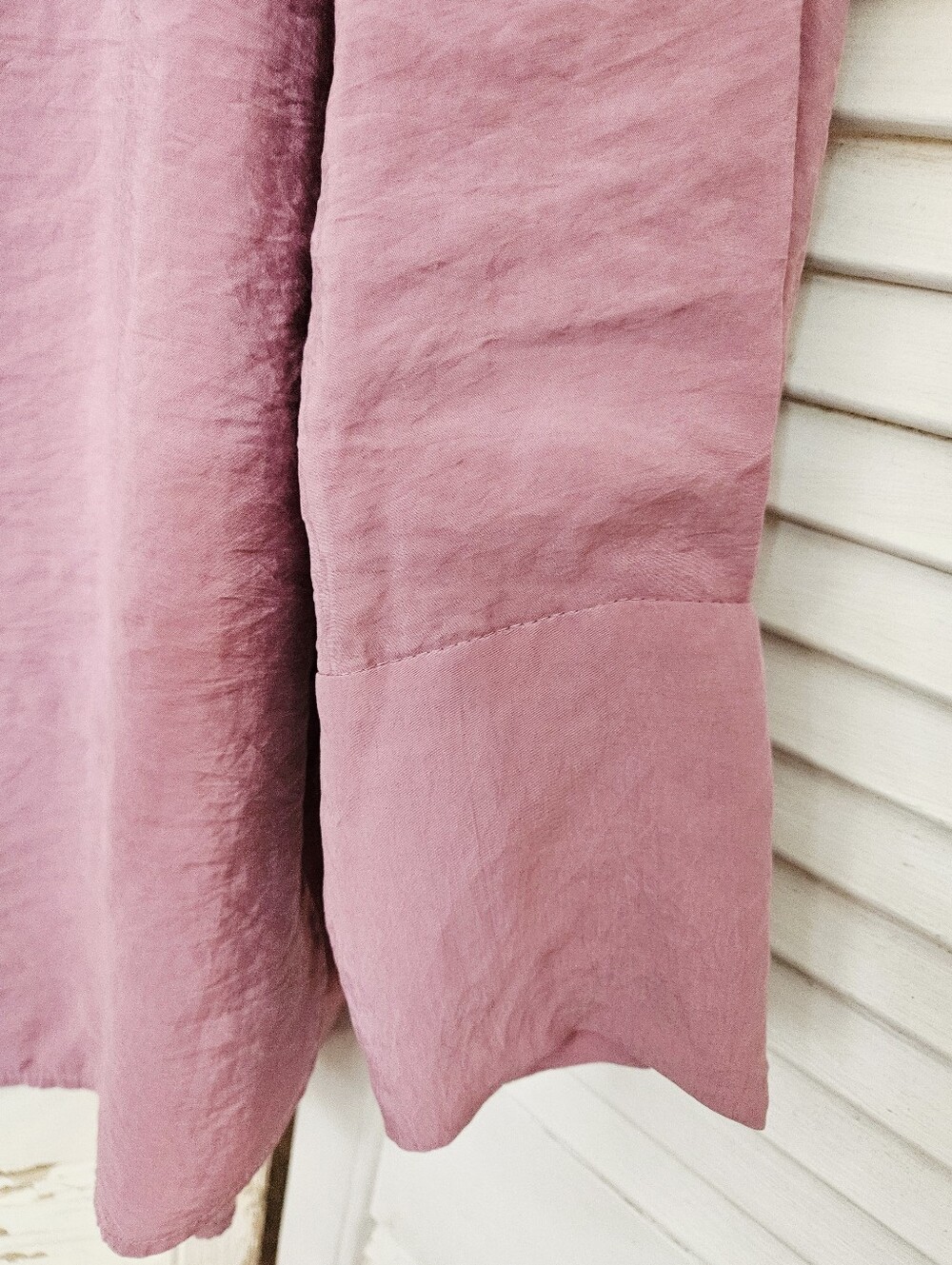 Zara Mauve/Pink Crepe Oversized Blouse Fits Medium To XL - Picture 7 of 12